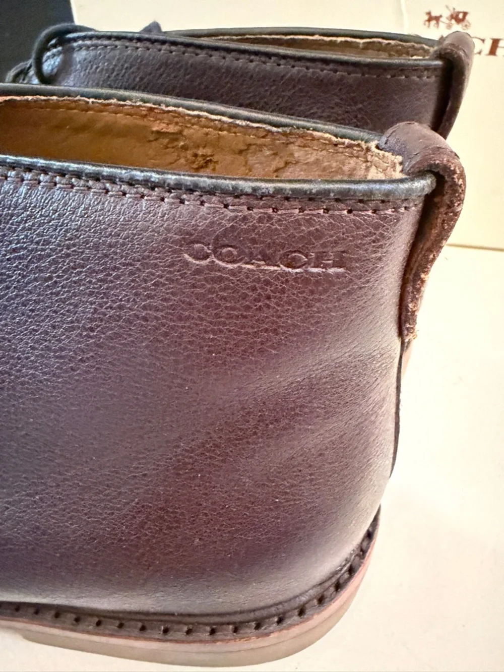 Coach Men's Dark Brown Leather Gavin Mudstone Boots